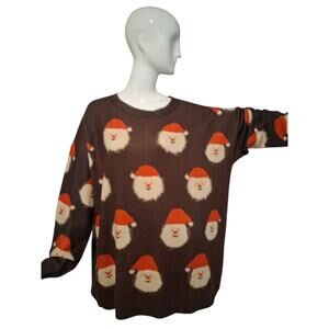 Wool & Cotton Santa Claus‎ Women's size XL Oversized Grungecore Slouchy Sweater